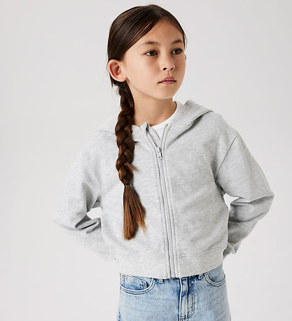 Name It Cardigan w. Hood - Noos - NkfMillie - Light Grey Melang