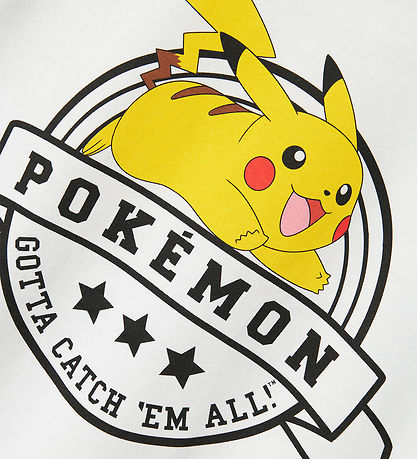 Name It T-shirt - Noos - NkmDex Pokémon - Bright White w. Pikach