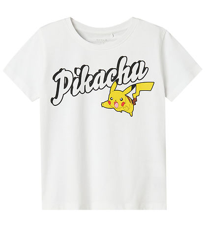 Name It T-shirt - Noos - NkmDex Pokémon - Bright White w. Pikach