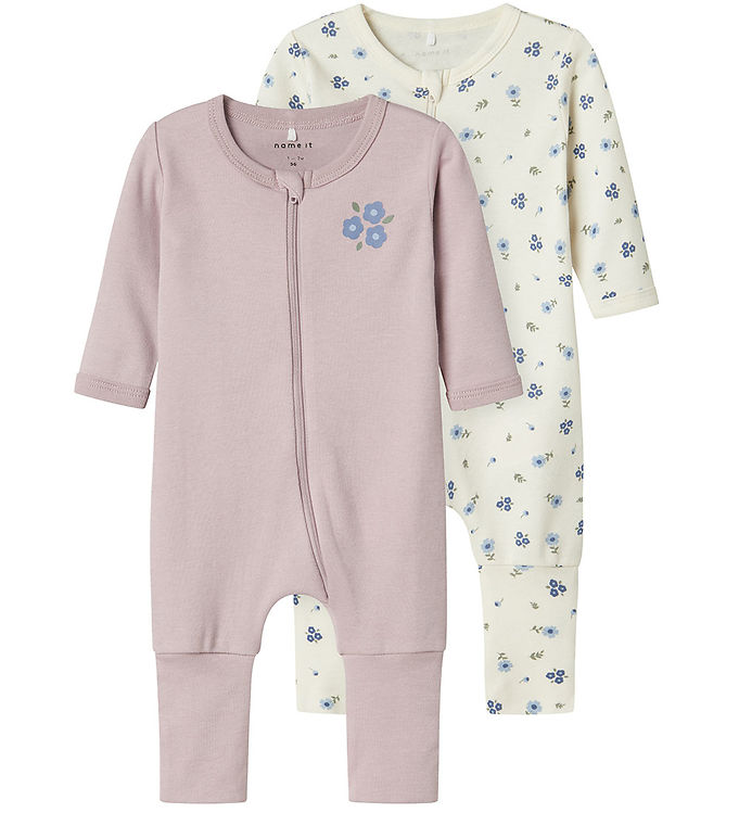 Name It Natsæt 2-pak Jet Stream Med Blomsterprint - Str. 0m 50cm