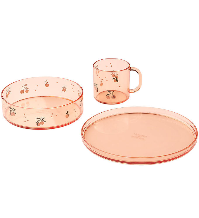 Siva Printed Tableware Set, peach/sea shell fra Liewood - Jacobsen Plus