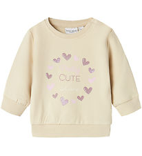 Name It Sweatshirt - NmfVrillie - Summer Sand/Hearts Name It Sweatshirt - NmfVrillie - Summer Sand/Hearts