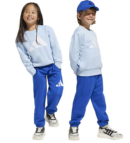 adidas Performance Sweatsæt - LK BK FL Jog - Globlue/White adidas Performance Sweatsæt - LK BK FL Jog - Globlue/White