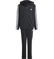 adidas Performance Sweatsæt - J 3S FT TS - Black/White