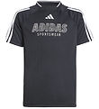 adidas Performance T-shirt - J Hot - Black/White adidas Performance T-shirt - J Hot - Black/White