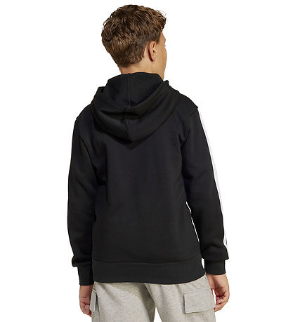 adidas Performance Cardigan - J 3S FL FZ HD - Black/White adidas Performance Cardigan - J 3S FL FZ HD - Black/White