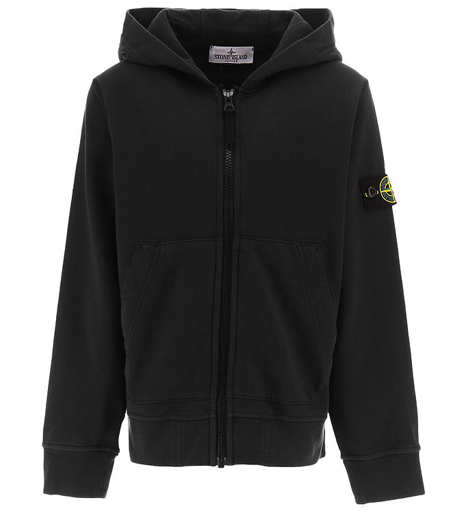 Stone Island Cardigan - Sort m. Logo
