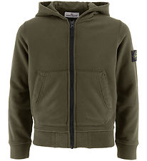 Stone Island Cardigan - Military Green m. Logo Stone Island Cardigan - Military Green m. Logo