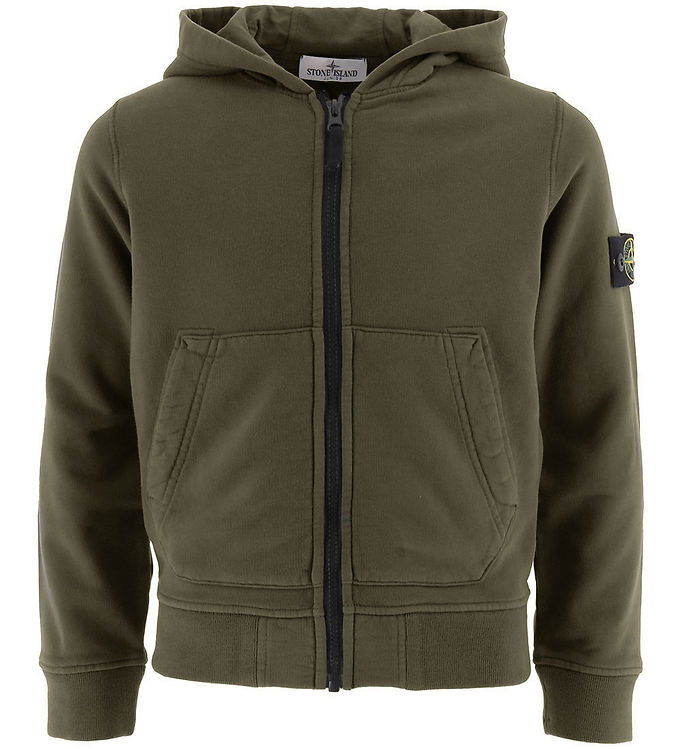 Stone Island Cardigan - Military Green m. Logo