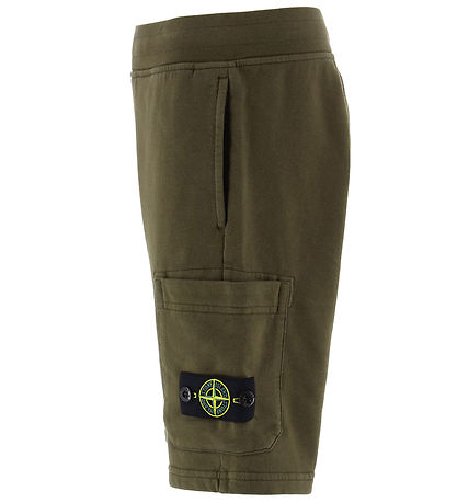 Stone Island Sweatshorts - Military Green m. Logo