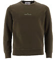 Stone Island Sweatshirt - Military Green m. Logo Stone Island Sweatshirt - Military Green m. Logo