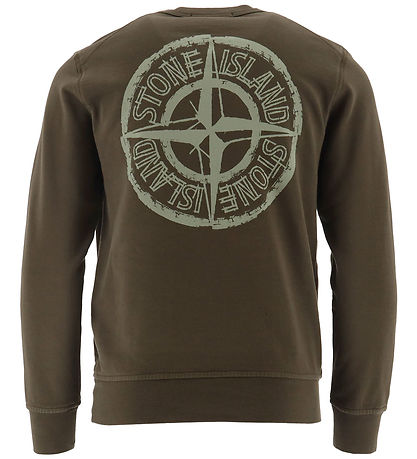 Stone Island Sweatshirt - Military Green m. Logo