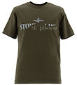 Stone Island T-shirt - Military Green m. Print Stone Island T-shirt - Military Green m. Print