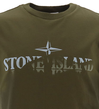 Stone Island T-shirt - Military Green m. Print Stone Island T-shirt - Military Green m. Print