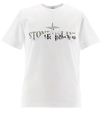 Stone Island T-shirt - Hvid m. Print Stone Island T-shirt - Hvid m. Print