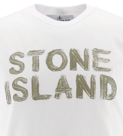 Stone Island T-shirt - Hvid m. Print Stone Island T-shirt - Hvid m. Print