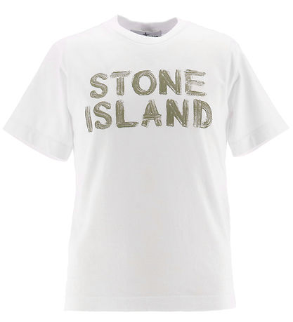 Stone Island T-shirt - Hvid m. Print Stone Island T-shirt - Hvid m. Print