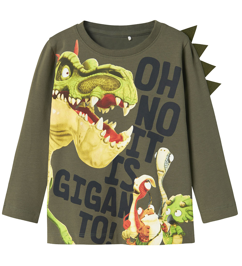 Name It Blouse - NmmDovid Giganto - Dusty Olive m. Print - Name It - 2 jaar (92) - Shirts