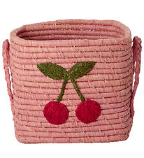 Rice Opbevaringskurv - Raffia/Søgræs - 20x20 cm - Pink/Kirsebær Rice Opbevaringskurv - Raffia/Søgræs - 20x20 cm - Pink/Kirsebær