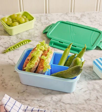 Rice Madkasse - 3 Rum - 1100 ml - Lysblå/Grøn