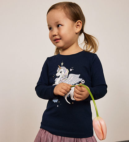 Name It Bluse - NmfTillie - Navy Blazer m. Enhjørning Name It Bluse - NmfTillie - Navy Blazer m. Enhjørning