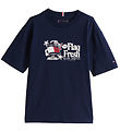Tommy Hilfiger T-shirt - Flag Fun - Dark Night Navy m. Print Tommy Hilfiger T-shirt - Flag Fun - Dark Night Navy m. Print