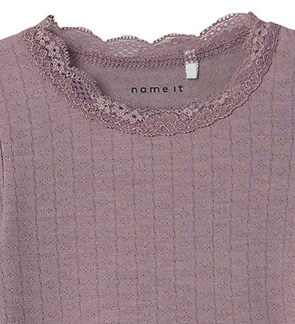 Name It Body l/æ - NbfTimian - Elderberry m. Hulmønster