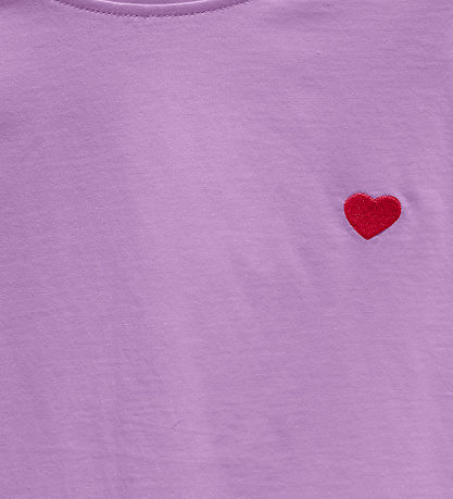 Kids Only T-Shirt - Noos - KogMaiken - African Violet m. Hjerte