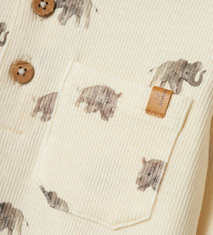 Lil' Atelier Bluse - Rib - NmmGavo - Turtledove m. Print