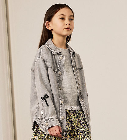 Name It Skjorte - NkfGloria - Light Grey Denim