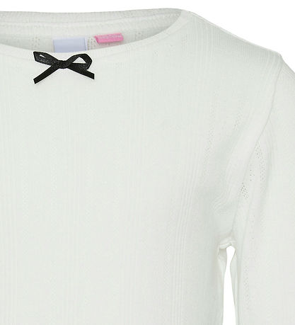 Vero Moda Girl Bluse - VmJulietta - Snow White/Black Contrast Vero Moda Girl Bluse - VmJulietta - Snow White/Black Contrast