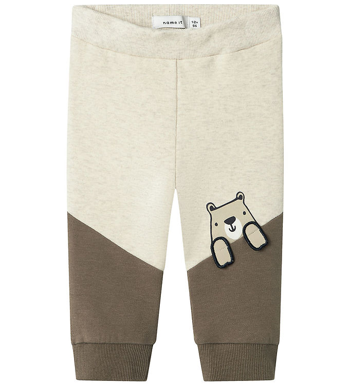 Name It Sweatpants - NbmTonno - Peyote Melange m. Tryck