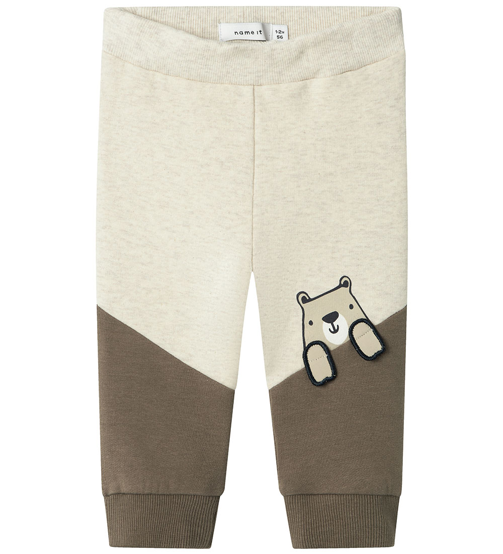 Name It Jogginghosen - NbmTonno - Peyote Melange m. Print - Name It - 50 - Jogginghosen