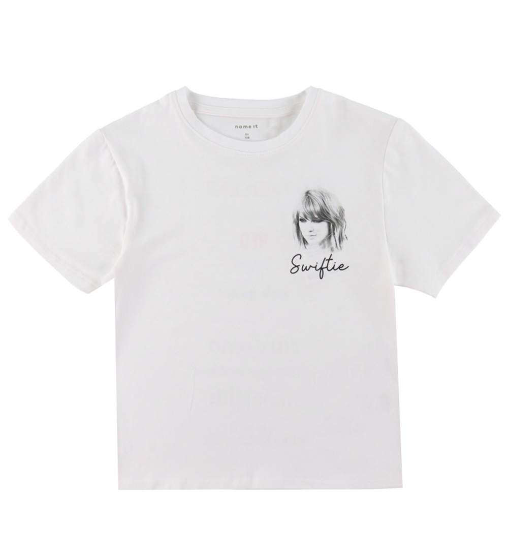 Name It T-Shirt - TSwift - NkfFern - Bright White m. Print - Name It - 6 Jahre (116) - T-Shirts