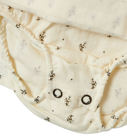 Lil' Atelier Kjolebody L/Æ - NbfRaisa - Turtledove m. Blomster