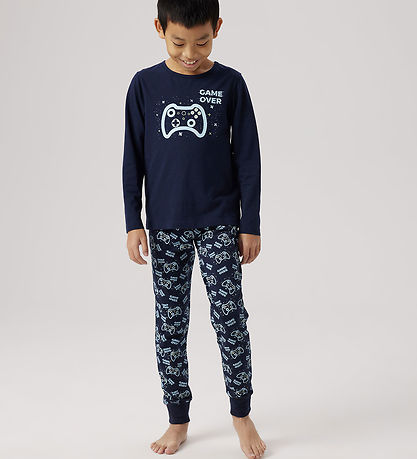 Name It Nattøj - 2-Delt - NkmNightset Game - Dark Sapphire m. Pr Name It Nattøj - 2-Delt - NkmNightset Game - Dark Sapphire m. Pr