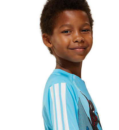 adidas Performance T-shirt - LK MRVL SM T - Brcyan/Hvid/Multico