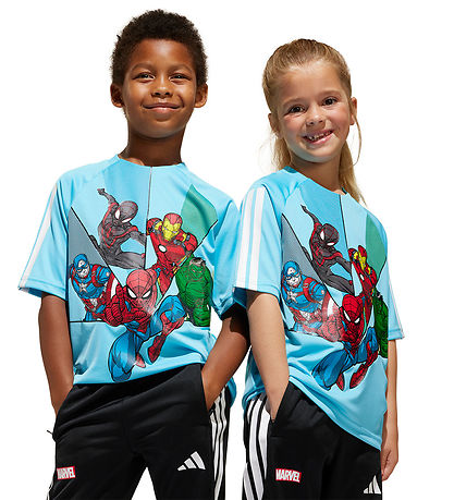 adidas Performance T-shirt - LK MRVL SM T - Brcyan/Hvid/Multico