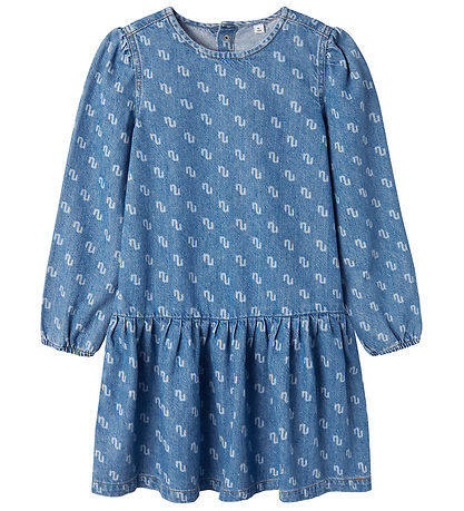Name It Kjole - NkfRuna - Medium Blue Denim m. Print Name It Kjole - NkfRuna - Medium Blue Denim m. Print