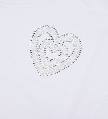 Kids Only T-shirt - KogAntonia - Bright White/Rhinestone Bow