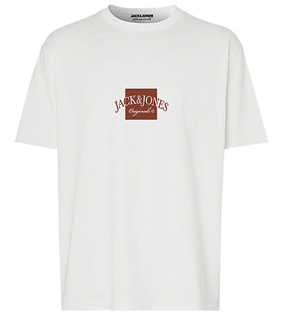 Jack & Jones T-shirt - JorBoston - Bright White m. Print Jack & Jones T-shirt - JorBoston - Bright White m. Print