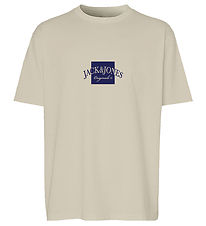 Jack & Jones T-shirt - JorBoston - Antique White m. Print Jack & Jones T-shirt - JorBoston - Antique White m. Print