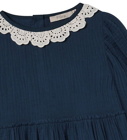 Fliink Kjole - Musselin - Elmo Heart - Insignia Blue/Sandshell Fliink Kjole - Musselin - Elmo Heart - Insignia Blue/Sandshell