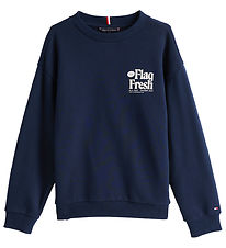 Tommy Hilfiger Sweatshirt - Fun Flag - Dark Night Navy Tommy Hilfiger Sweatshirt - Fun Flag - Dark Night Navy