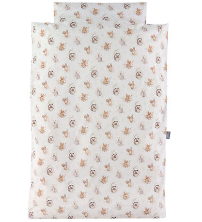 Nørgaard Madsens Sengetøj - Baby - Hvid m. Små Ræve Og Pindsvin Nørgaard Madsens Sengetøj - Baby - Hvid m. Små Ræve Og Pindsvin