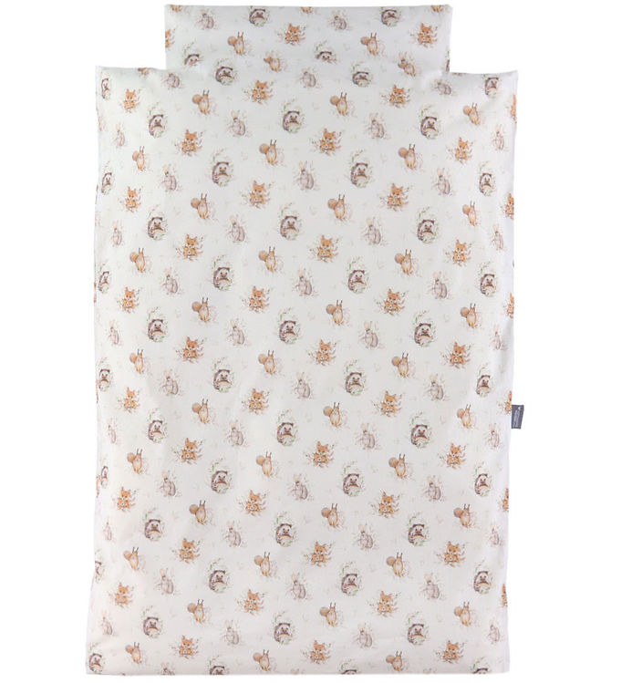 Nørgaard Madsens Sengetøj - Voksen - Hvid m. Små Ræve Og Pindsvi