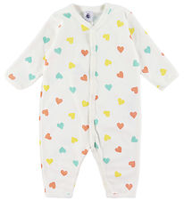 Petit Bateau Natdragt - Marshmallow m. Hjerter Petit Bateau Natdragt - Marshmallow m. Hjerter