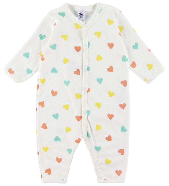 Petit Bateau Natdragt - Marshmallow m. Hjerter