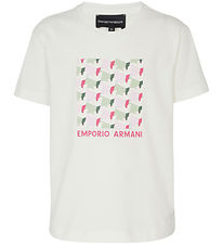 Emporio Armani T-shirt - Off White m. Print Emporio Armani T-shirt - Off White m. Print