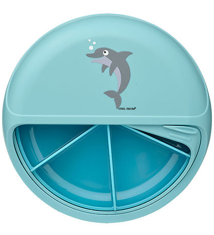 Carl Oscar Snackbox - SnackDisc - 15 cm - Blue w. Dolphin